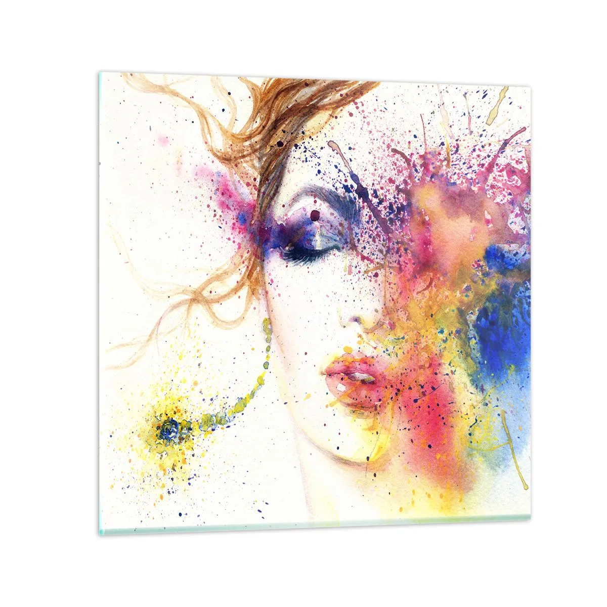 Cuadro sobre vidrio - Impresiones sobre Vidrio - Vértigo del arco iris - 30x30 cm