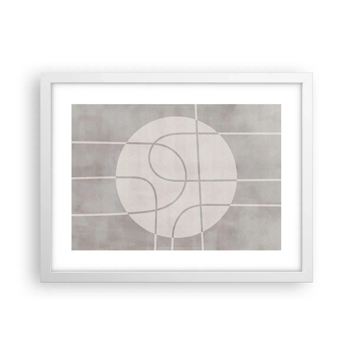 Póster en marco blanco - Circular y rectilíneo - 40x30 cm