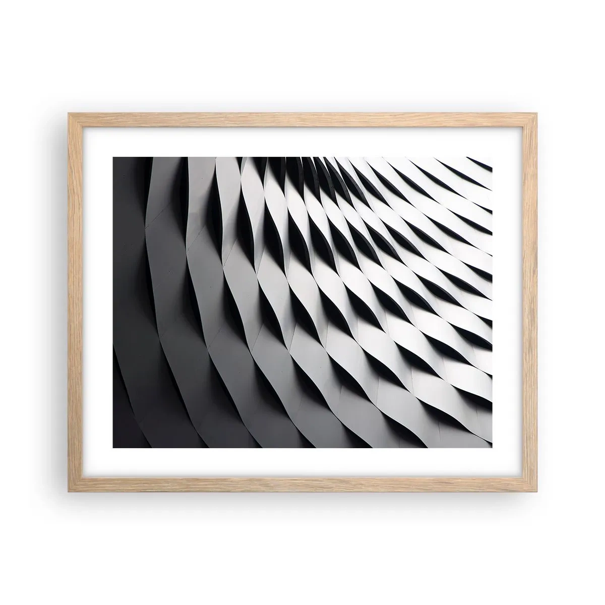 Póster en marco roble claro - En la superficie de las ondas - 50x40 cm