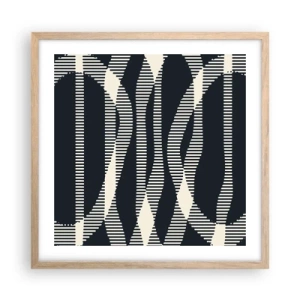 Póster en marco roble claro - Un intento de romper la oscuridad - 50x50 cm