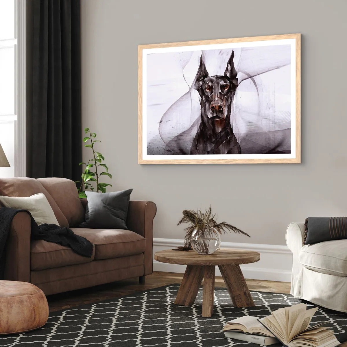 Póster en marco roble claro - Nacido noble - 50x40 cm