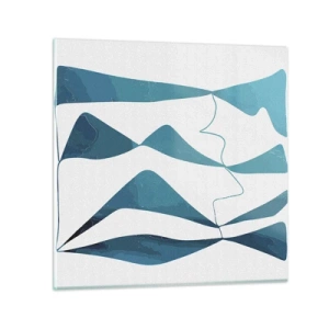 Cuadro sobre vidrio - Impresiones sobre Vidrio - Abstracción: un compuesto turquesa - 70x70 cm