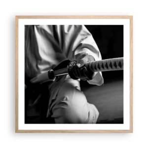 Póster en marco roble claro - Alma de guerrero - 60x60 cm