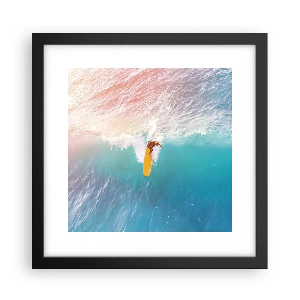 Póster en marco negro - Jinete del océano - 30x30 cm