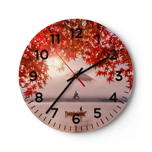Reloj de pared - Reloj de vidrio - Estilo japonés - 30x30 cm