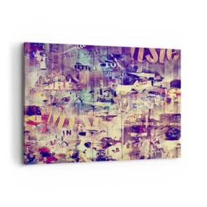 Cuadro sobre lienzo - Impresión de Imagen - Collage abstracto colorido con texto y gráficos. - 100x70cm - Y eso es todo lo que quedará - Decoración de pared moderna para salón y dormitorio ARTTOR