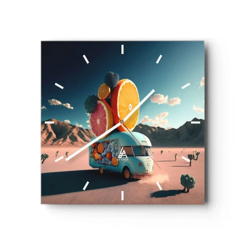 Reloj de pared - Reloj de vidrio - Un sabor a vacaciones - 40x40 cm
