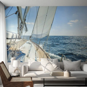 Fotomural personalizado Standard Eco - Ahoy, a la aventura - Yate, Mar, Navegación