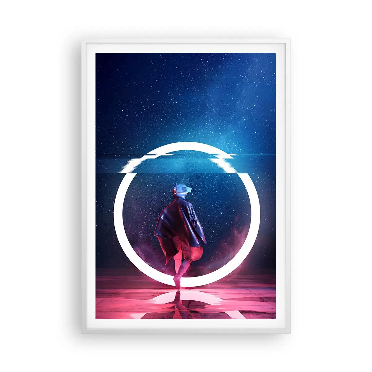 Póster en marco blanco - Entre mundos - 70x100 cm