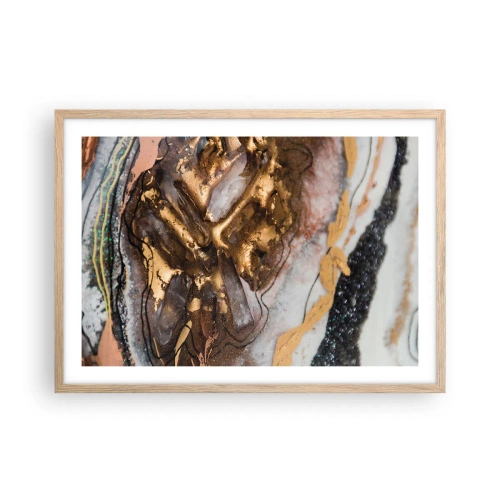 Póster en marco roble claro - Elemento de la tierra - 70x50 cm