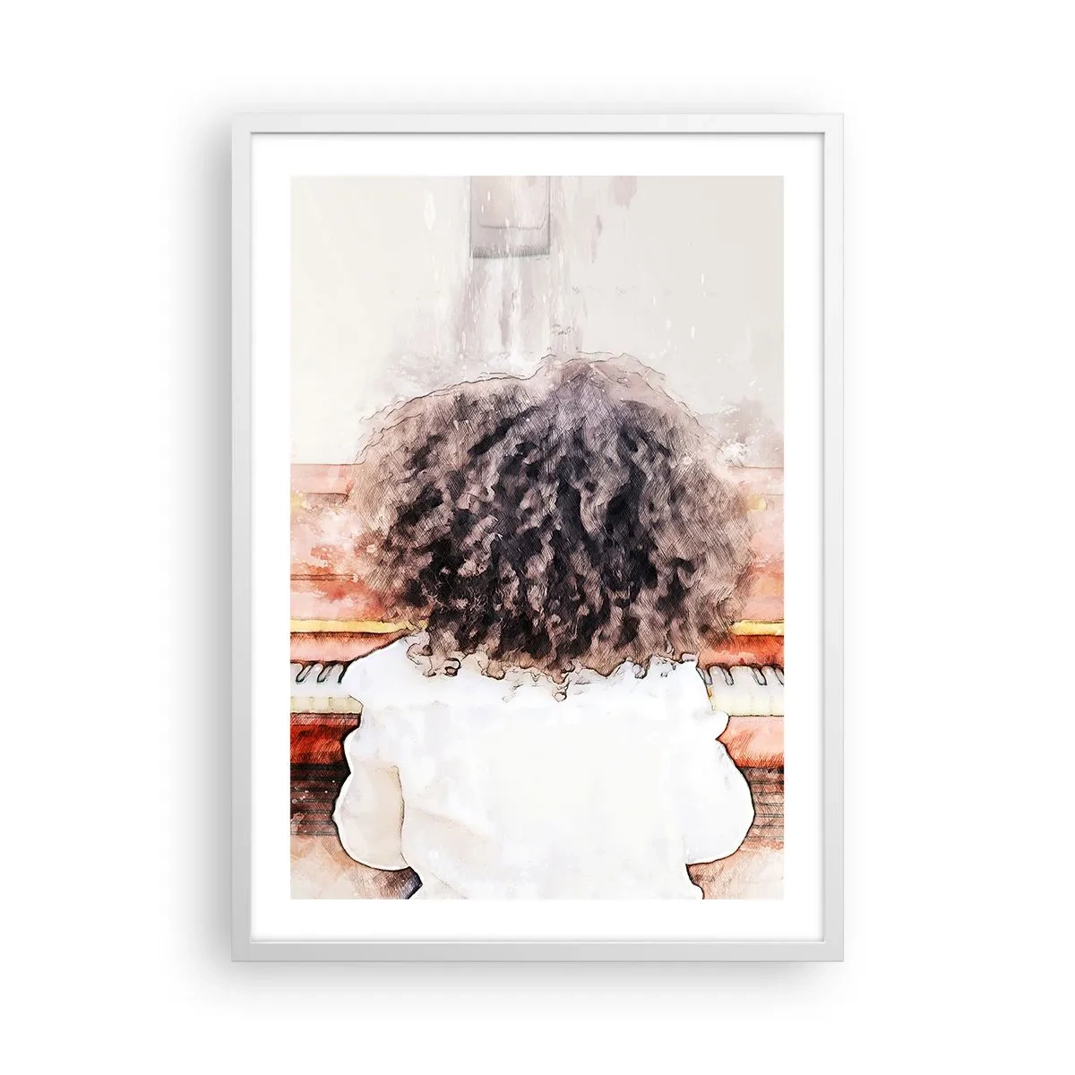 Póster en marco blanco - Descubriendo un mundo nuevo - 50x70 cm