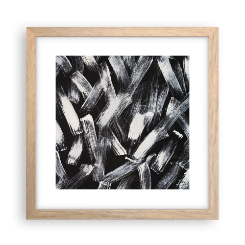 Póster en marco roble claro - Abstracción en el espíritu industrial - 30x30 cm