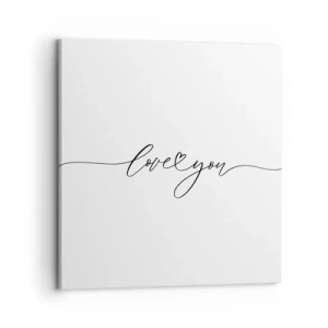 Cuadro sobre lienzo - Impresión de Imagen - Negro sobre blanco - 70x70 cm