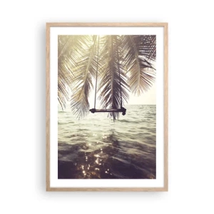 Póster en marco roble claro - Columpiar la imaginación - 50x70 cm