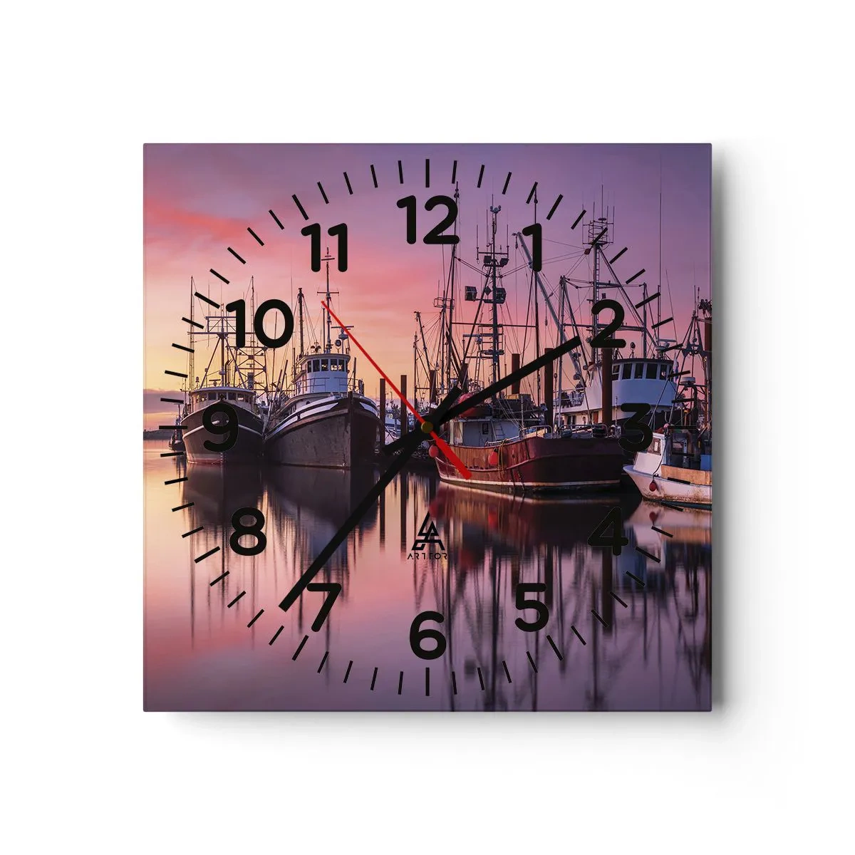 Reloj de pared - Reloj de vidrio - Descanso antes de partir - 40x40 cm