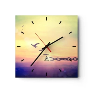Reloj de pared - Reloj de vidrio - Victoria de la libertad - 40x40 cm