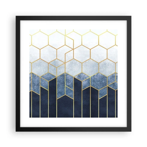 Póster en marco negro - Composición rítmica visual - 40x40 cm