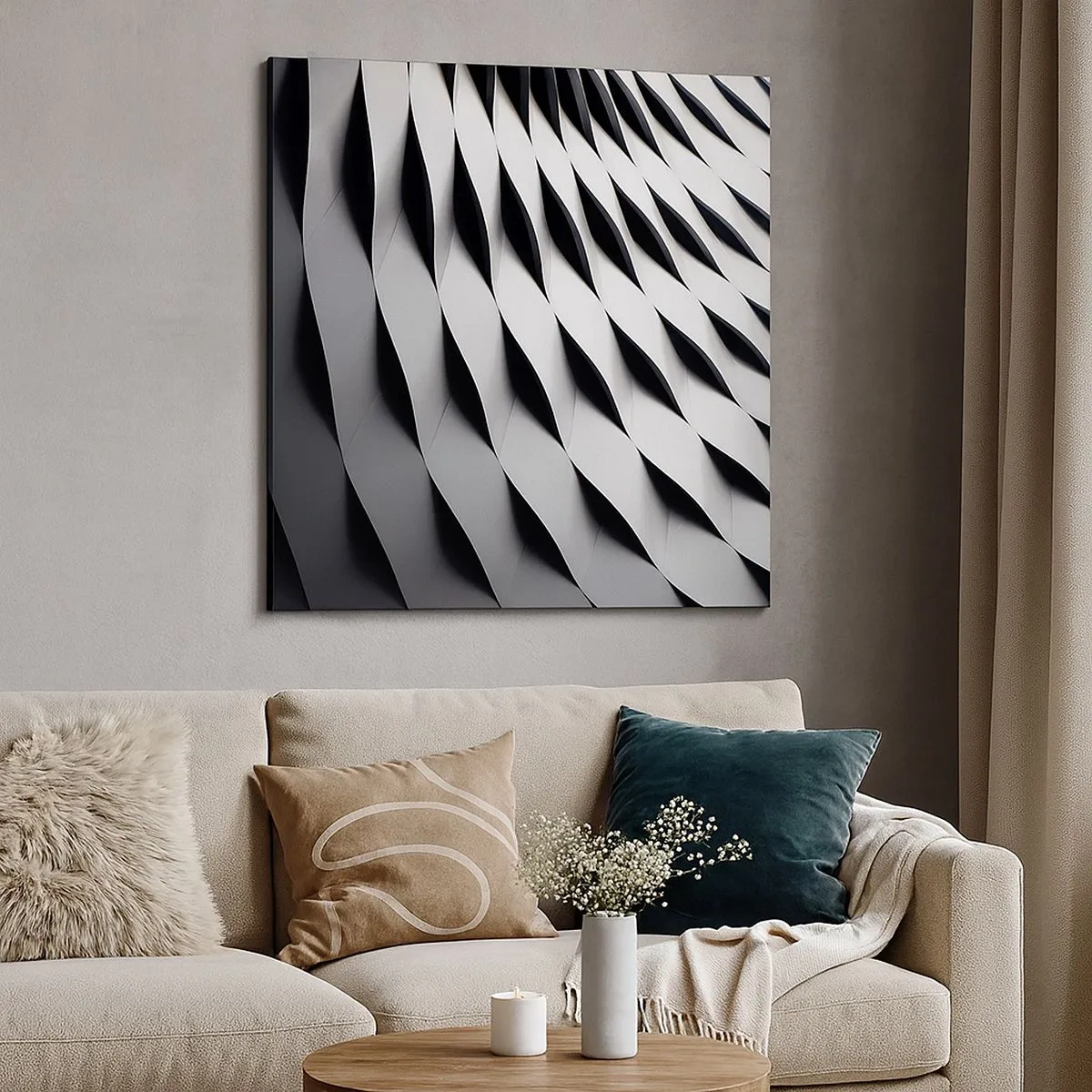 Cuadro sobre lienzo - Impresión de Imagen - En la superficie de las ondas - 30x30 cm