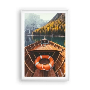 Póster en marco blanco - Viaje a la montaña - 61x91 cm