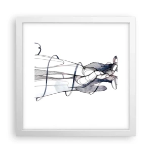 Póster en marco blanco - Un estudio sobre el contacto - 30x30 cm