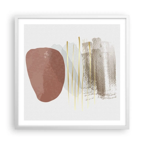 Póster en marco blanco - Una columnata abstracta - 60x60 cm