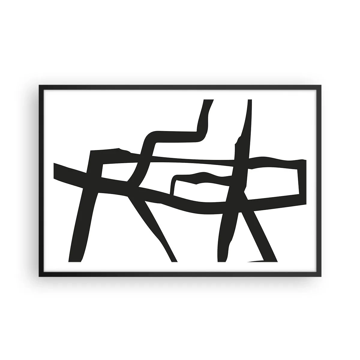 Póster en marco negro - Construcción en blanco y negro - 91x61 cm