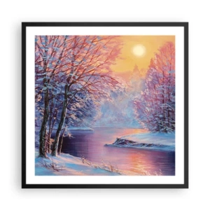 Póster en marco negro - Colores del invierno - 60x60 cm