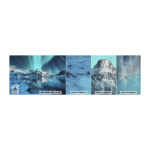 Muestra de fotomural Premium Canvas - Una noche de luz - Auroras boreales, Noruega, Paisaje - 100x30 cm