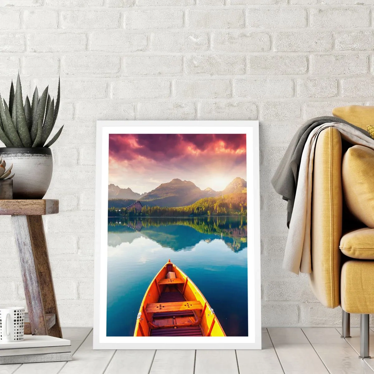 Póster en marco blanco - Frente a la naturaleza - 50x70 cm