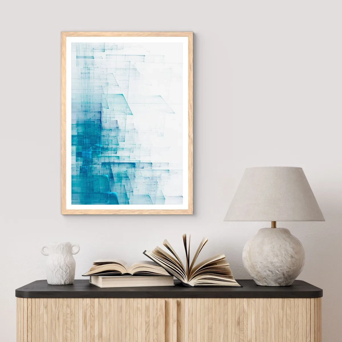 Póster en marco roble claro - Cómo se hizo el espacio - 61x91 cm