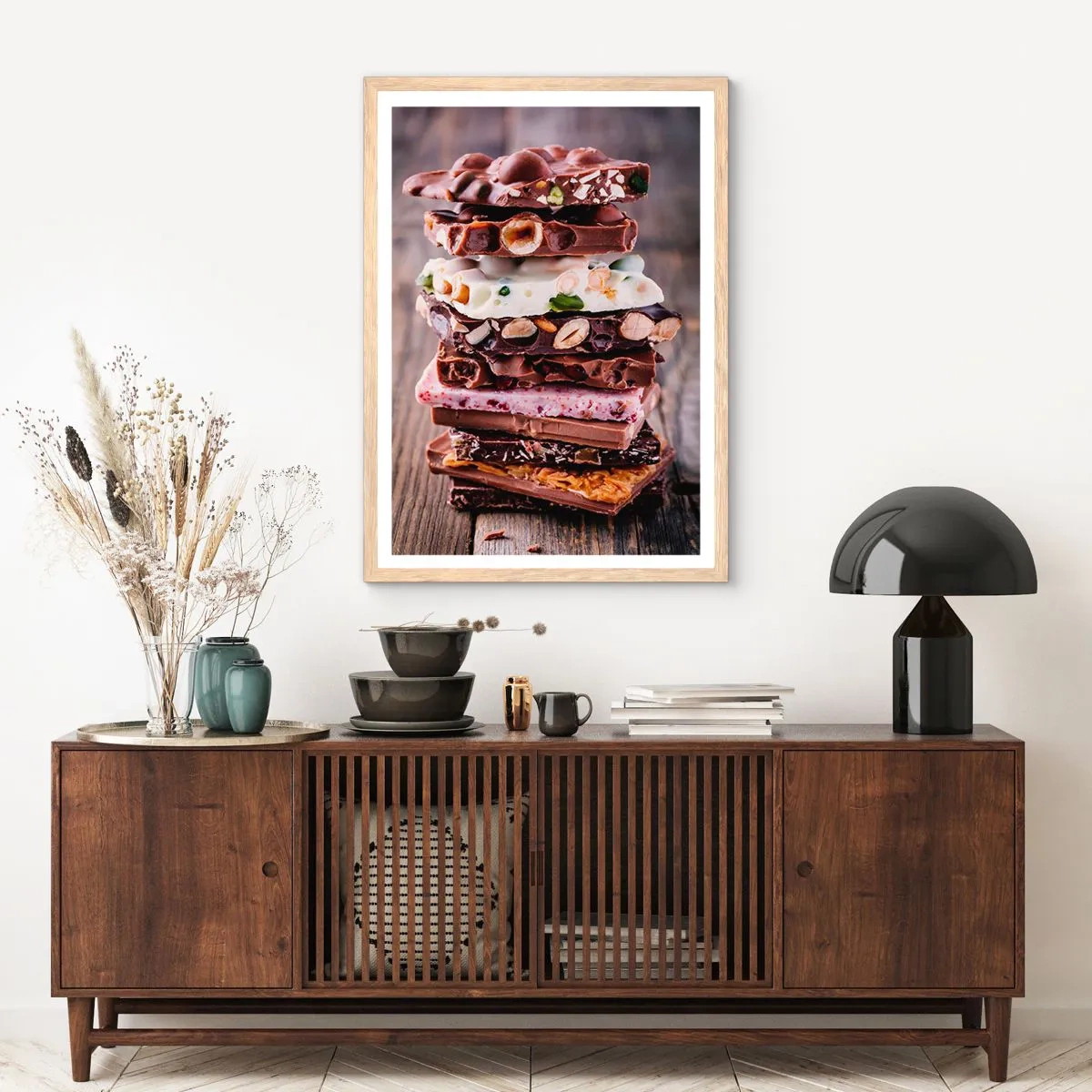 Póster en marco roble claro - Dulce perspectiva - 50x70 cm