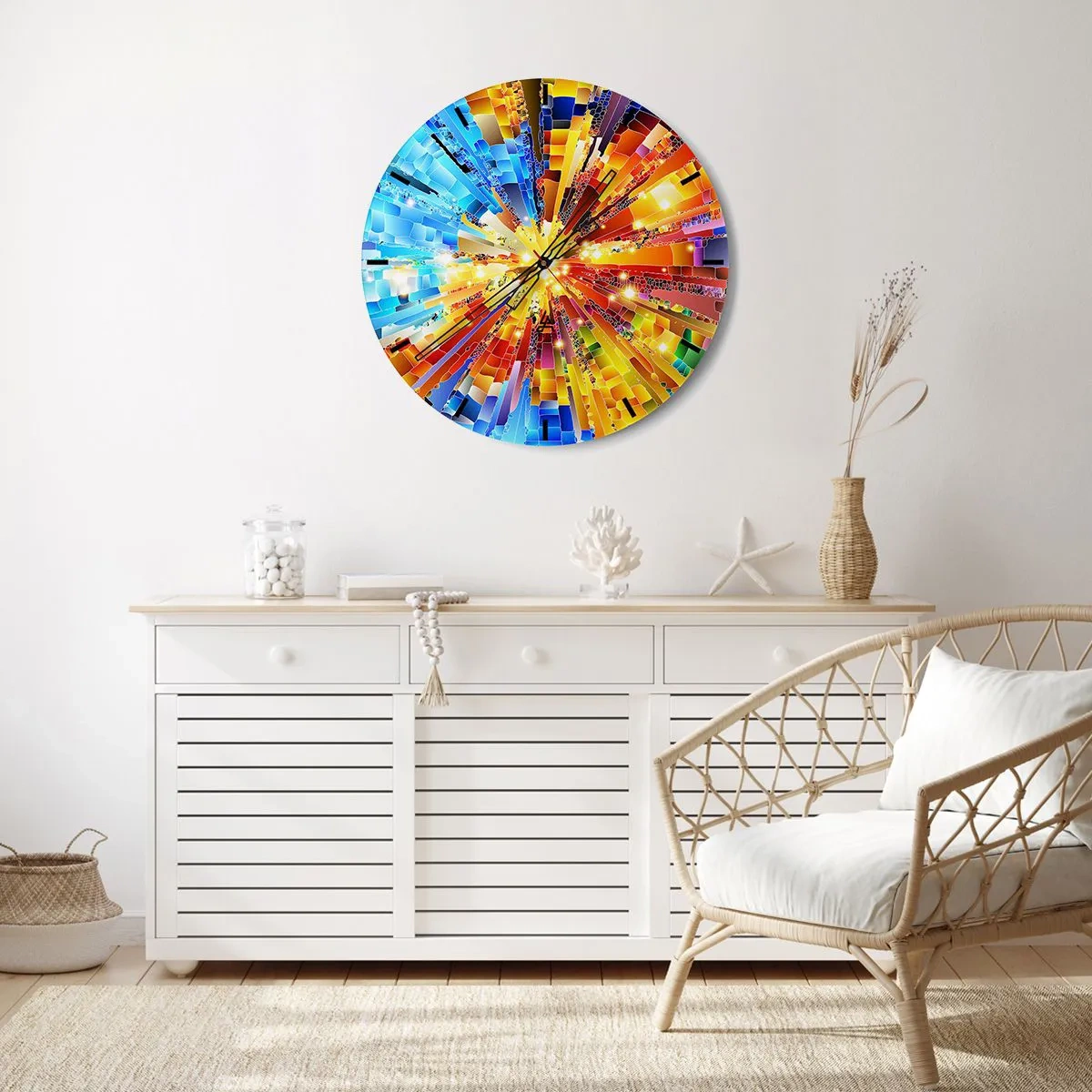 Reloj de pared - Reloj de vidrio - In medias res - 40x40 cm