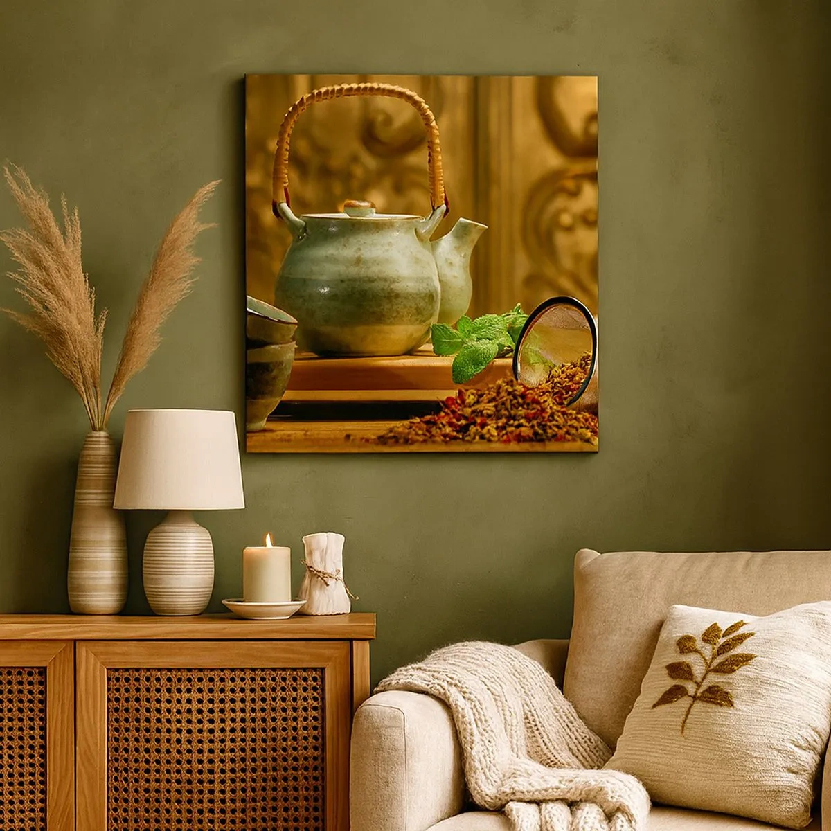 Cuadro sobre lienzo - Impresión de Imagen - Tratado sobre el consumo de té - 30x30 cm