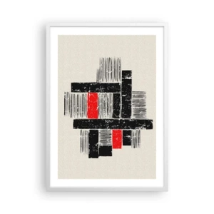 Póster en marco blanco - Rojo y negro - 50x70 cm