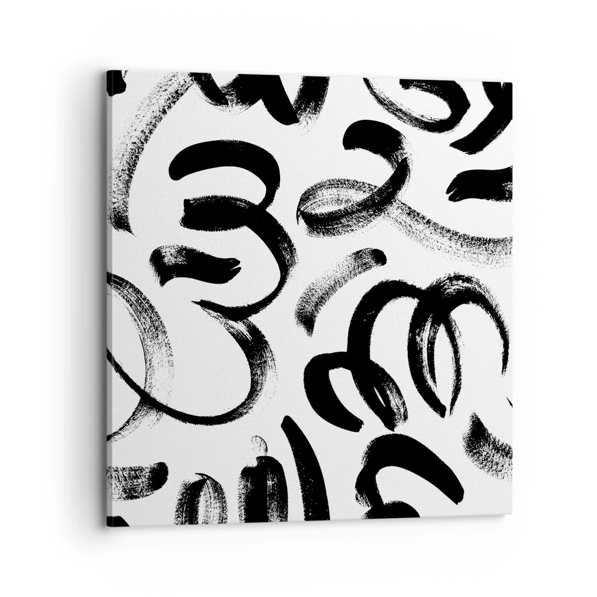 Cuadro sobre lienzo - Impresión de Imagen - Negro sobre blanco - 70x70 cm