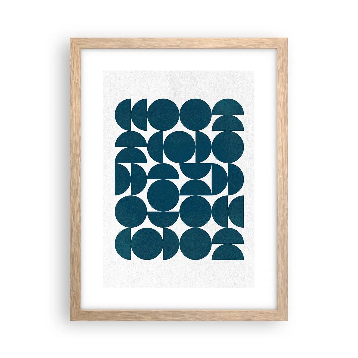 Póster en marco roble claro - Círculos y semicírculos - 30x40 cm