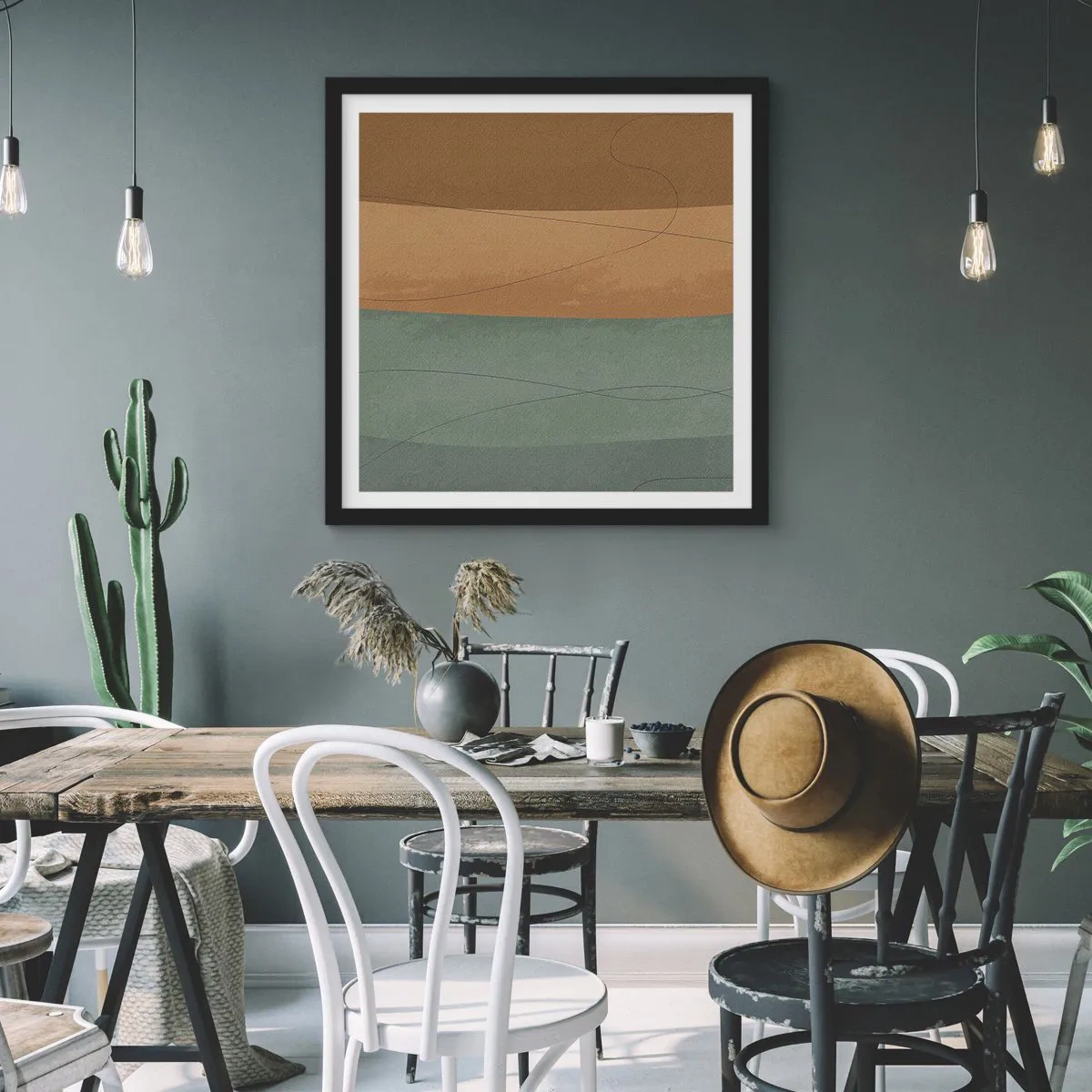 Póster en marco negro - Composición horizontal - 50x50 cm