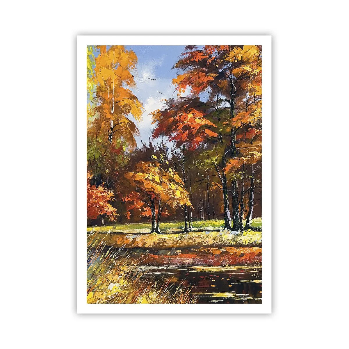 Póster - Paisaje en dorado y marrón - 70x100 cm