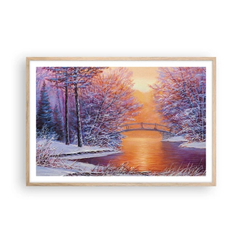 Póster en marco roble claro - Reunámonos aquí - 91x61 cm