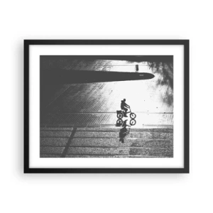 Póster en marco negro - Adelante, a través de la ciudad - 50x40 cm