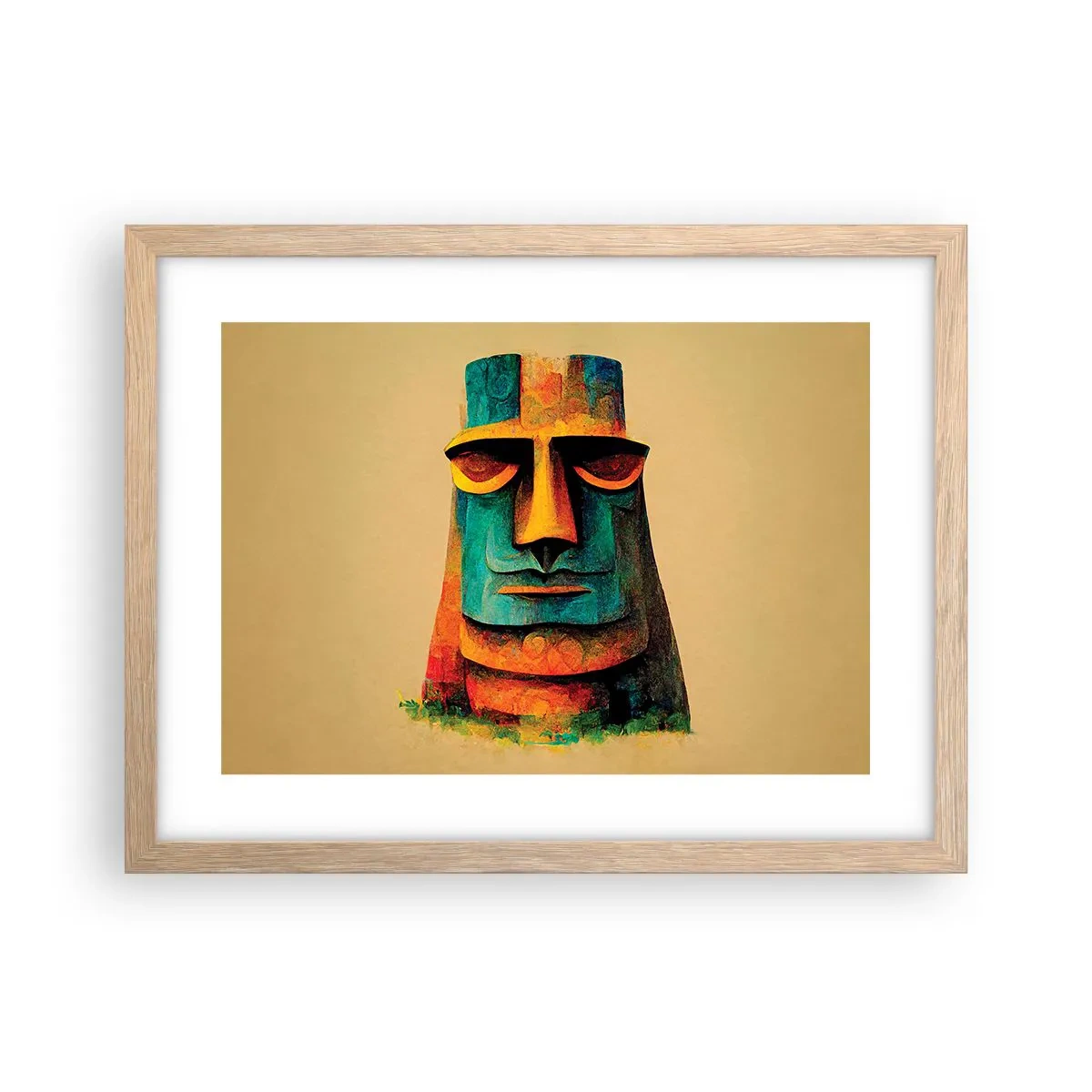 Póster en marco roble claro - Escultural, pero simpática - 40x30 cm