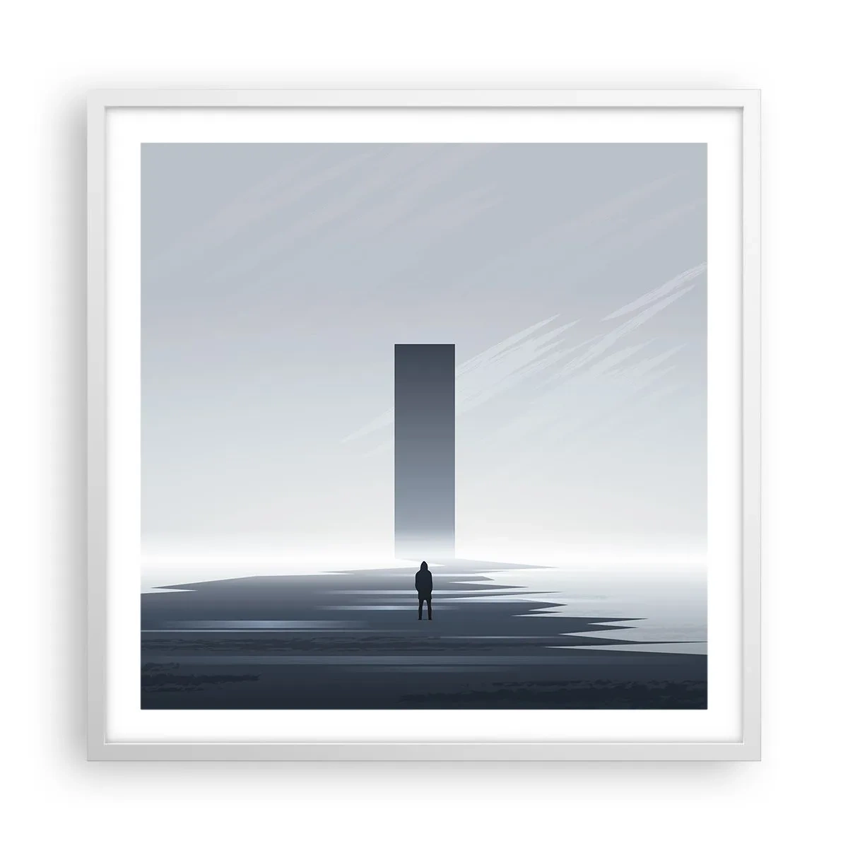 Póster en marco blanco - ¿Oportunidad o amenaza? - 60x60 cm