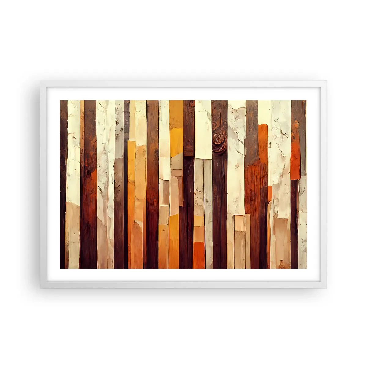 Póster en marco blanco - Himno de los árboles del bosque - 70x50 cm
