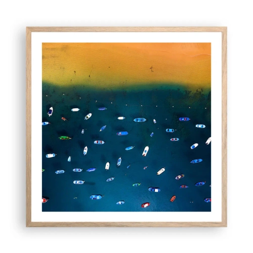 Póster en marco roble claro - Un juego de vacaciones - 60x60 cm