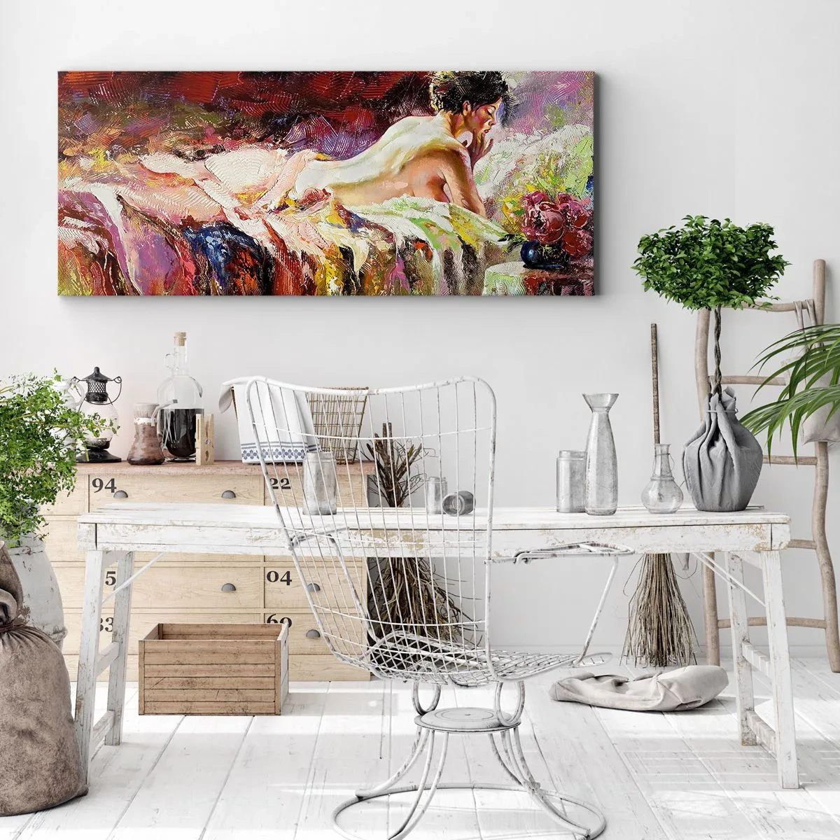 Cuadro sobre lienzo - Impresión de Imagen - Una Venus reflexiva - 100x40 cm