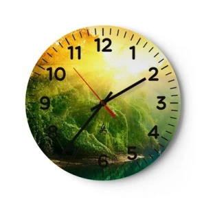 Reloj de pared - Reloj de vidrio - Ahogarse en el sol y la sombra - 40x40 cm