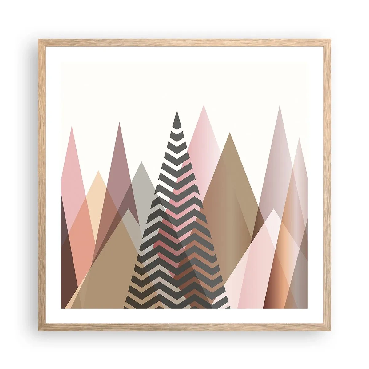 Póster en marco roble claro - Una visión piramidal - 60x60 cm