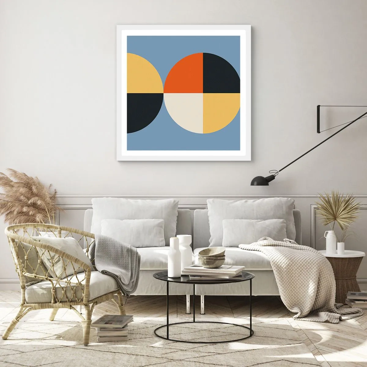 Póster en marco blanco - Mira y cuenta - 50x50 cm