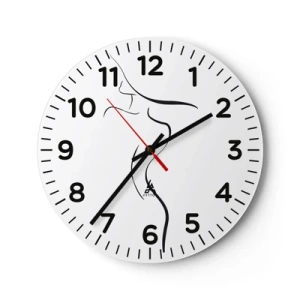 Reloj de pared - Reloj de vidrio - Escurridiza como una ola - 40x40 cm