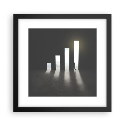 Póster en marco negro - El camino del éxito - 30x30 cm